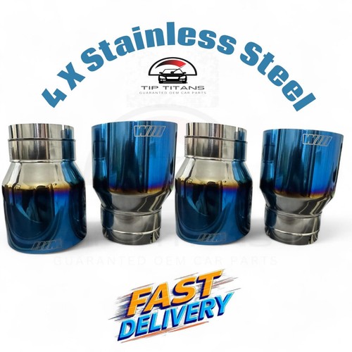 Edelstahl halb blau - 4x,